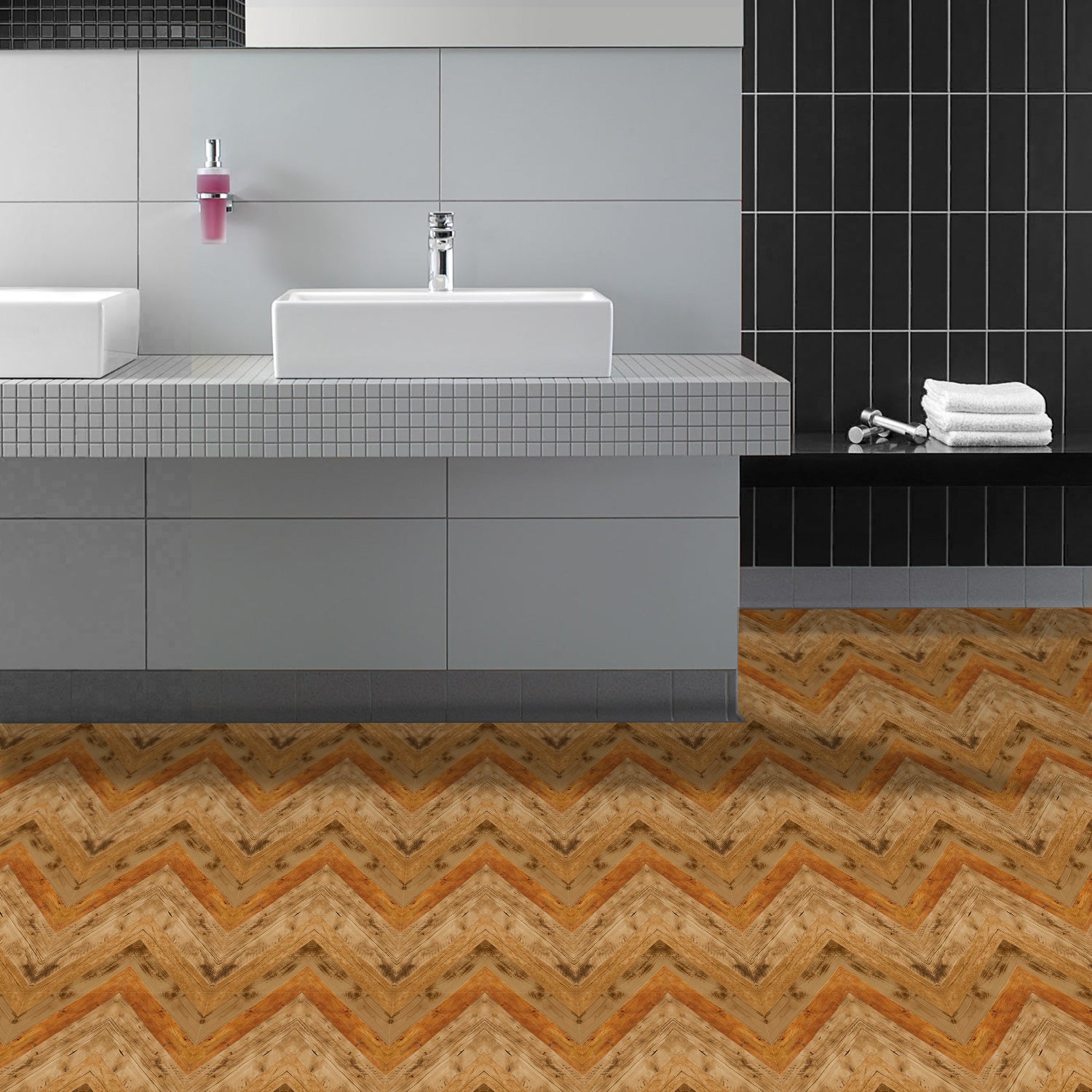 Seamless Amber Wood Grain Wallpaper for Bathroom