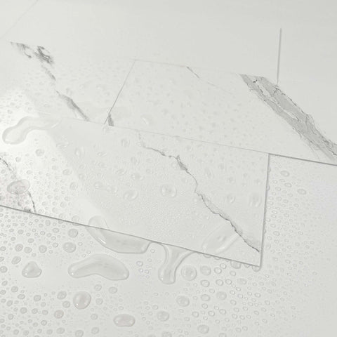 White Classic Marble Wall Stickers for Kitchen Backsplash and Bathroom Walls