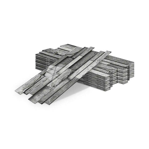 Special Shaped Marble Tile Sticker (Dark Grey) 12pcs Peel And Stick Wallpaper Luxury and Elegant Style Wall Decor