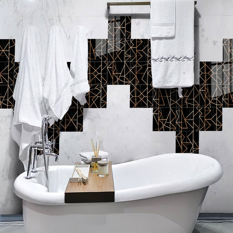 Mysterious black and gold tone: the luxurious charm of tile stickers