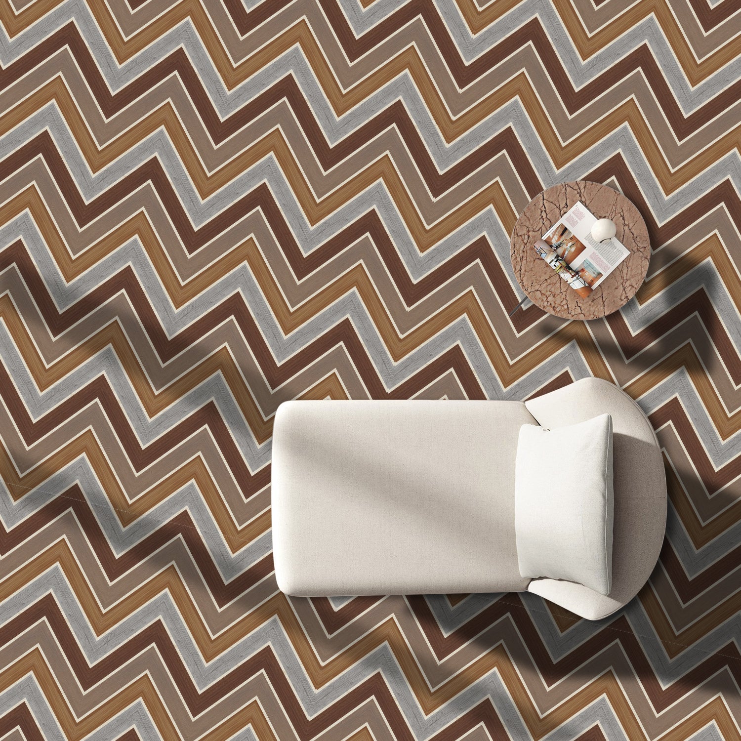 Multicolor Twill Wood Removable Wallpaper​ for Bedroom