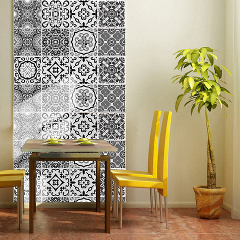 Classic black and white: the eternal elegance of tile stickers