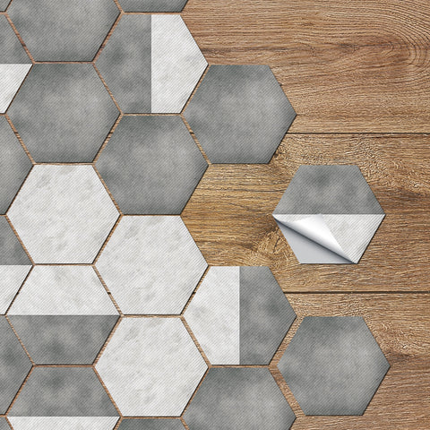 Simple gray and white hexagonal tiles: creative fashion, personality charm