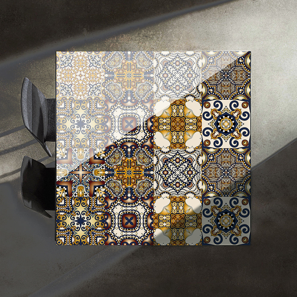 Retro brown and gold tone: the luxurious ancient charm of tile stickers