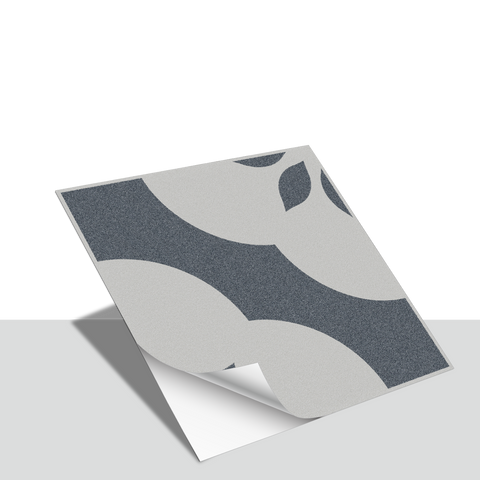 Beige and Gray Floral Floor Marble Tile Stickers Retro Peel and Stick Easy Apply Geometric