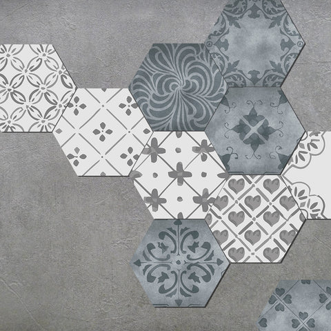 Hexagonal retro tiles: traditional elements, creative interpretation