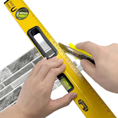 Special Shaped Marble Tile Sticker (Light Grey) 12pcs Peel And Stick Wallpaper Luxury and Elegant Style Wall Decor