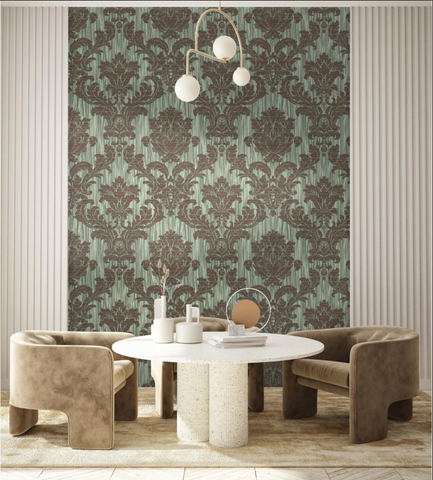 French aristocratic patterned forest wallpaper - elegant encounter with the beauty of the forest