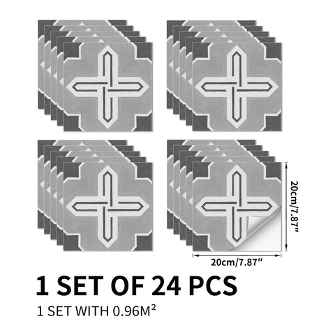 The perfect blend of art and practicality - Scandinavian style grey and white thickened frosted floor stickers