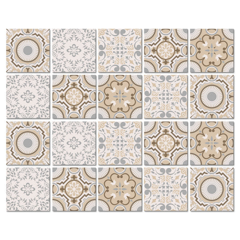 Retro beige and brown: the nostalgic style of tile stickers