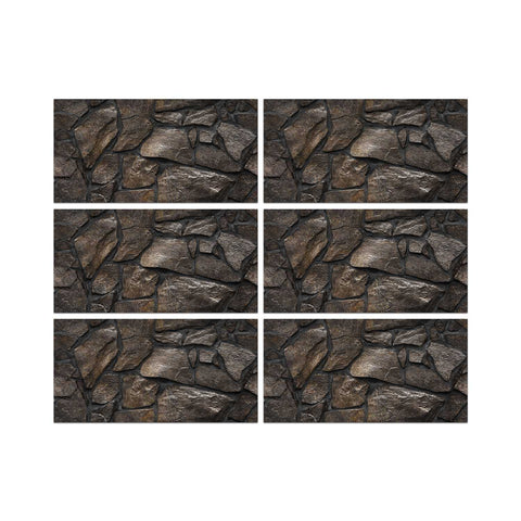 Classic Black Stone Wall Stickers Retro Tile Stickers for Kitchen, Bathroom, and Stair Steps