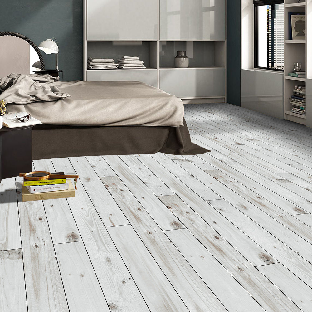 Light Gray Oak Wood Effect Self-Adhesive Vinyl Flooring