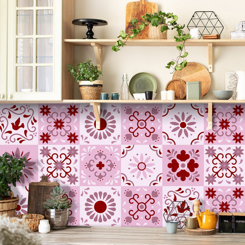 Romantic pink rhyme: the sweet style of tile stickers