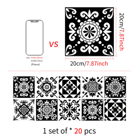 Black and white graphic tile sticker: simple but not simple decorative art