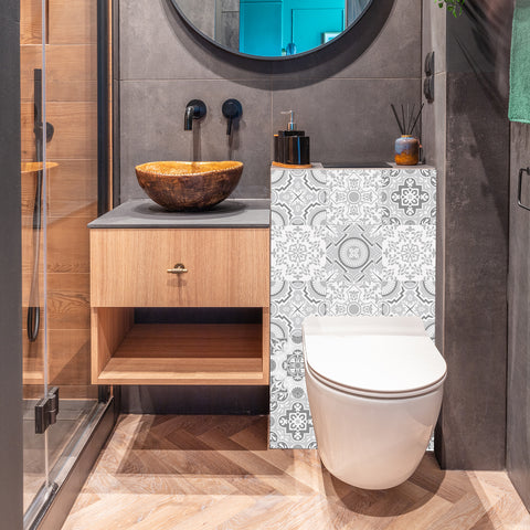 Simple silver-gray tone: the modern and simple beauty of tile stickers