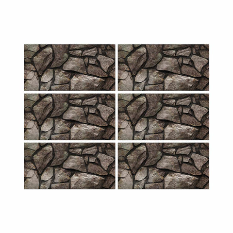 Red and Brown Stone Wall Stickers Stick on Wall Tiles for Kitchen, Bathroom, and Home Decor