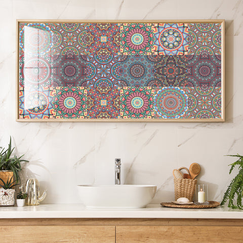 Colorful Mandala: Artistic Carnival of Tile Stickers