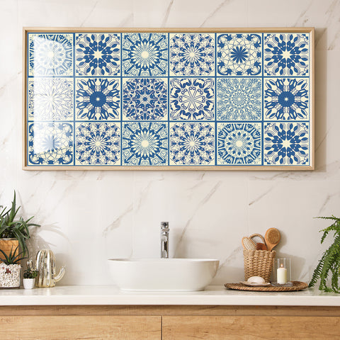 Blue and yellow interweaving: the romantic style of tile stickers