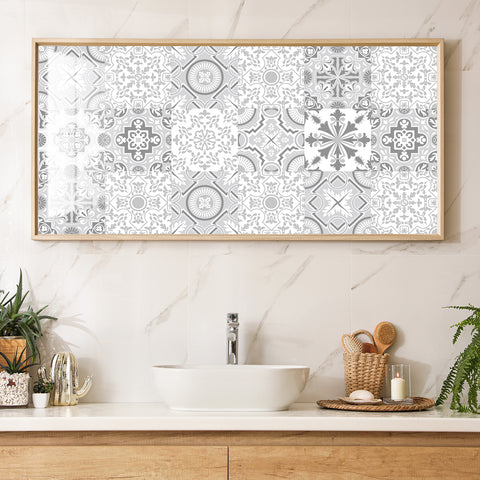 Simple silver-gray tone: the modern and simple beauty of tile stickers