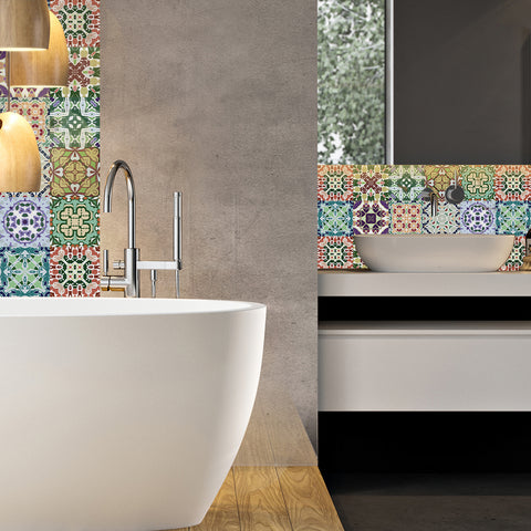 Colorful retro style: the artistic charm of tile stickers