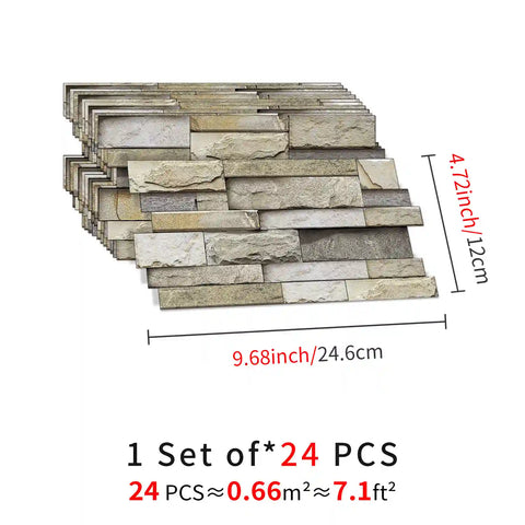 Special Shaped Marble Tile Sticker (Light Brown) 12pcs Peel And Stick Wallpaper Luxury and Elegant Style Wall Decor