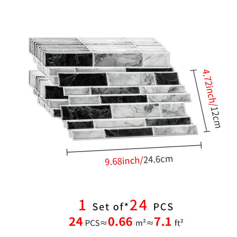 Special Shaped Marble Tile Sticker (Mixed Grey) 12pcs Peel And Stick Wallpaper Luxury and Elegant Style Wall Decor