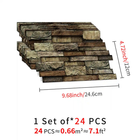 Special Shaped Marble Tile Sticker (Dark Brown) 12pcs Peel And Stick Wallpaper Luxury and Elegant Style Wall Decor