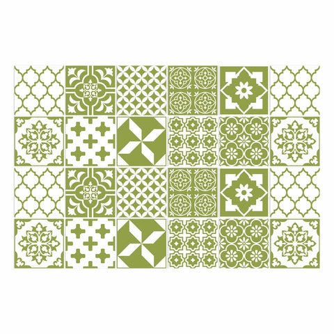 Olive Green Floral Tiles Tiles Creative tile stickers