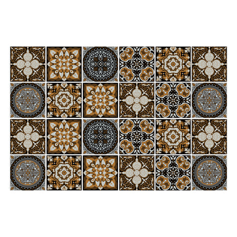 Retro brown-tone tile stickers: interpreting the beauty of classic art