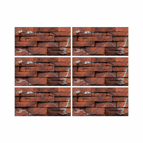 Red and Black Stone Wall Stickers DIY Self-Adhesive Tile Stickers for Kitchen, Bathroom, and Stairs