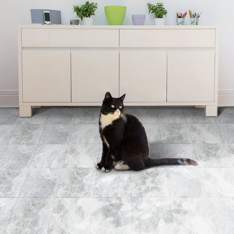 Light Gray Marble Crystal Texture Elegant Floor Sticker