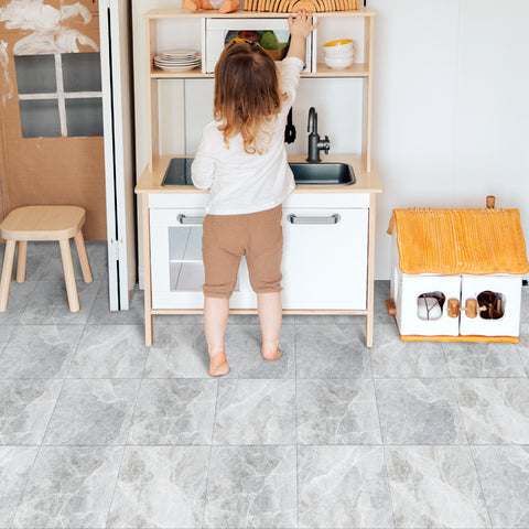 Light Gray Marble Crystal Texture Elegant Floor Sticker