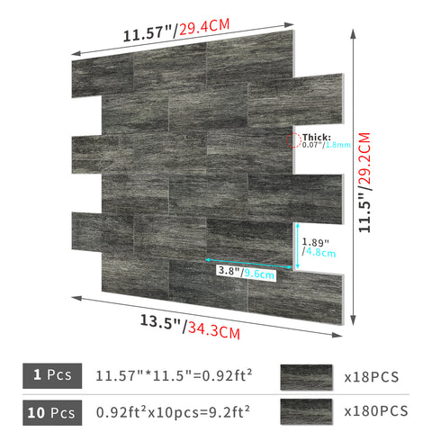 Eco-Friendly Dark Wood Grain PE Tile Stickers for Sustainable Living