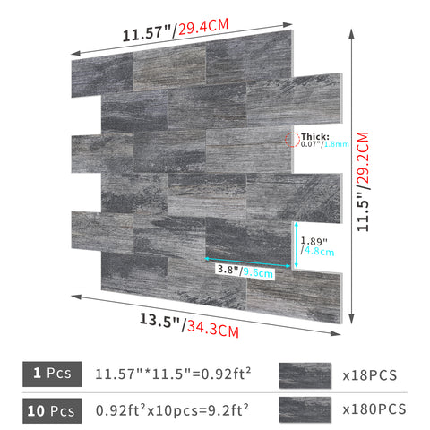 Durable Dark Wood Grain PE Tile Stickers for Easy Home Renovation