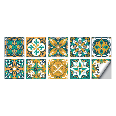 Fresh yellow-green tone: the retro vitality of tile stickers