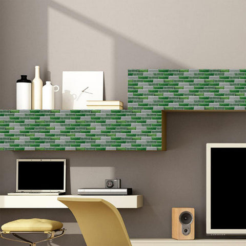 Green Stone Texture Wallpaper Tiles Stickers Peel and Stick