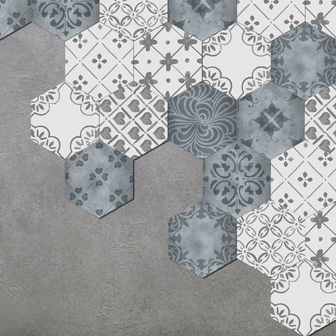 Hexagonal retro tiles: traditional elements, creative interpretation