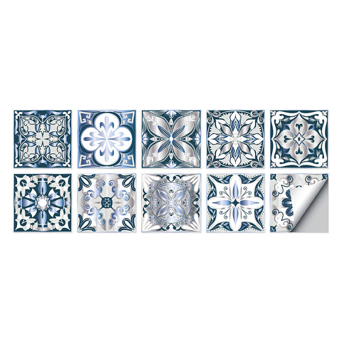 Fresh blue and white: the elegant beauty of tile stickers