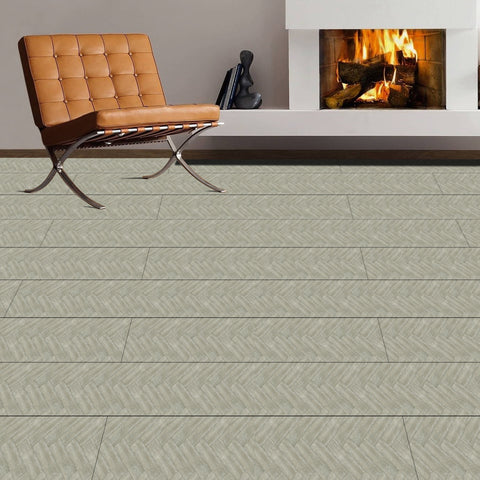 Spruce Herringbone Wood Grain Vinyl Floor Sticker