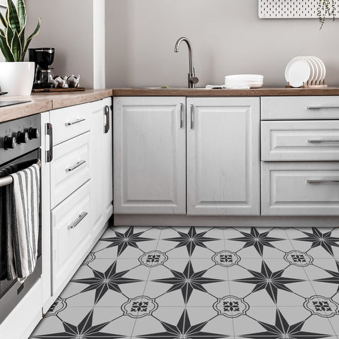 Gray and White Creative Thickened Frosted Floor Sticker