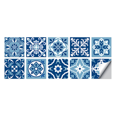 Quiet blue and white rhyme: the classic style of tile stickers