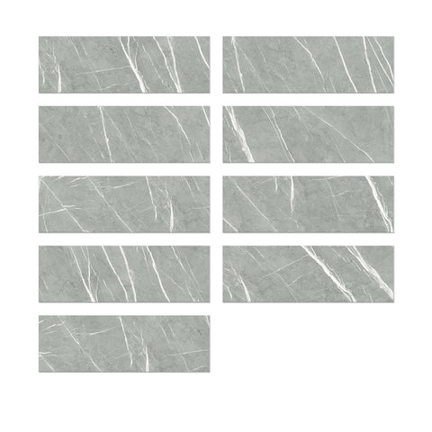 Gray Veined Marble Self-Adhesive Stair Stickers for Bathroom and Home Decor