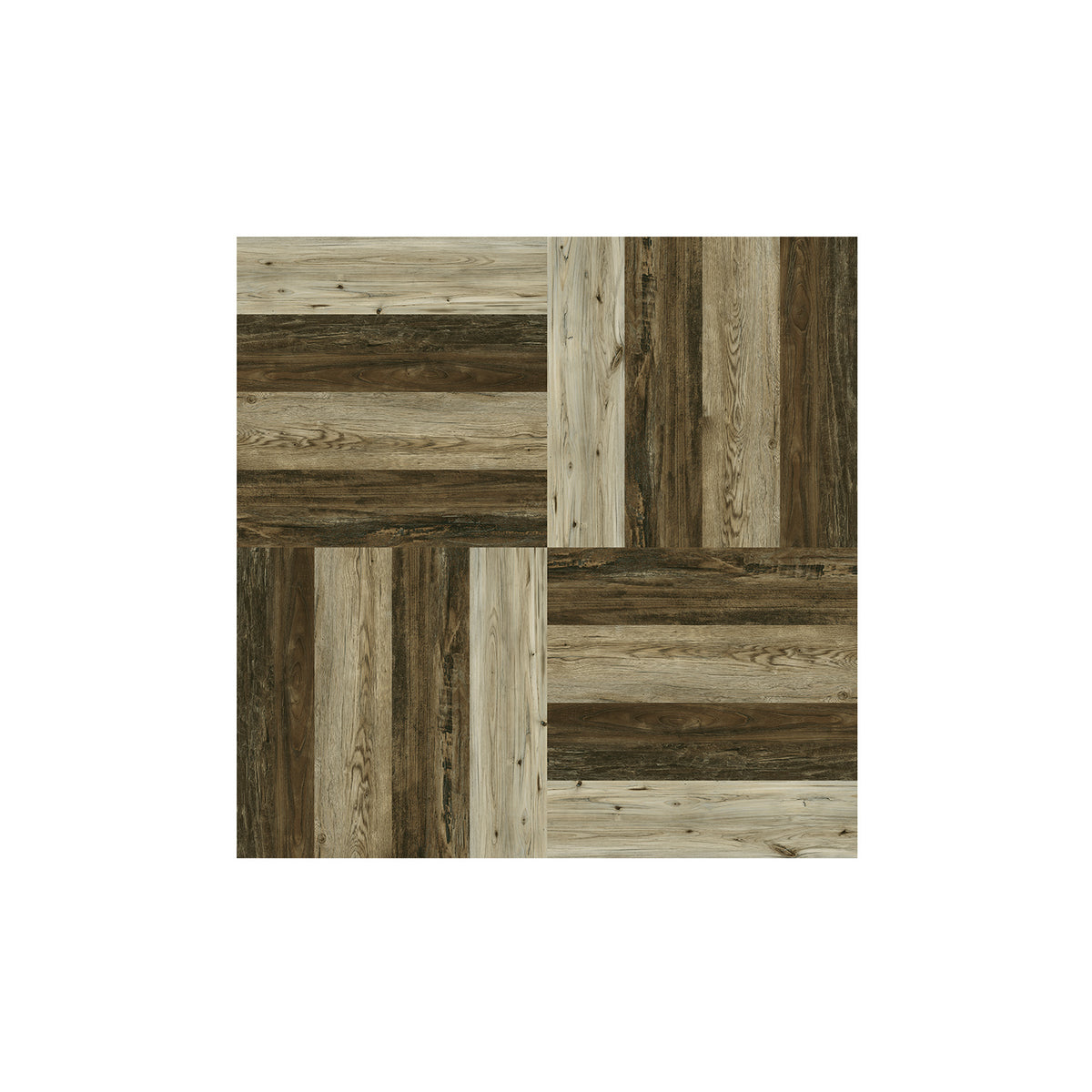 Natural Wood Grain Floor Waterproof Easy-Applied Stickers 5pcs