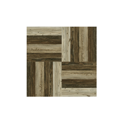 Natural Wood Grain Floor Waterproof Easy-Applied Stickers 5pcs