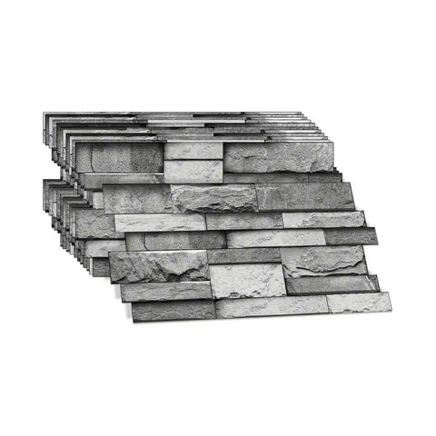 Special Shaped Marble Tile Sticker (Dark Grey) 12pcs Peel And Stick Wallpaper Luxury and Elegant Style Wall Decor