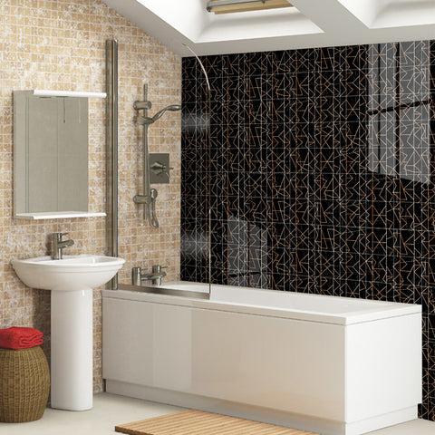 Mysterious black and gold tone: the luxurious charm of tile stickers