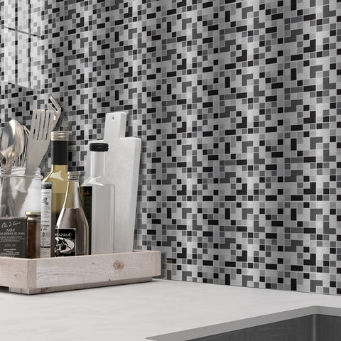 Silver-gray matrix: modern urban tile sticker