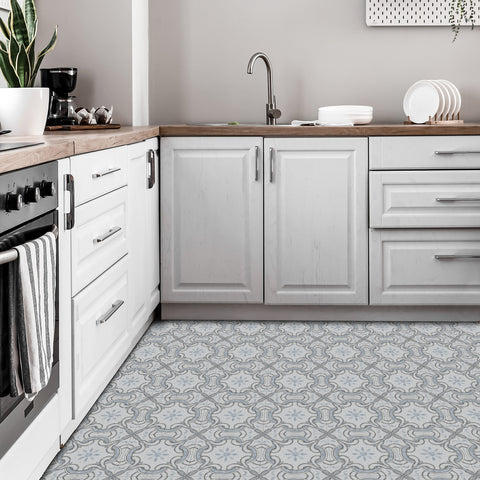 Blue gray retro, encounter the beauty of Scandinavian art flooring