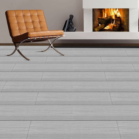 Elegant Light Grey Birch Wood Effect Self-Adhesive Flooring