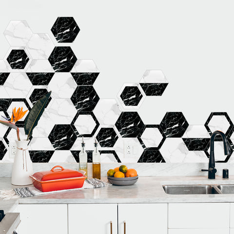 Hexagonal tiles: simplicity and nature dance together, full of modern atmosphere